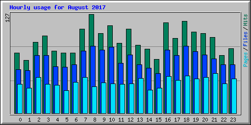 Hourly usage for August 2017